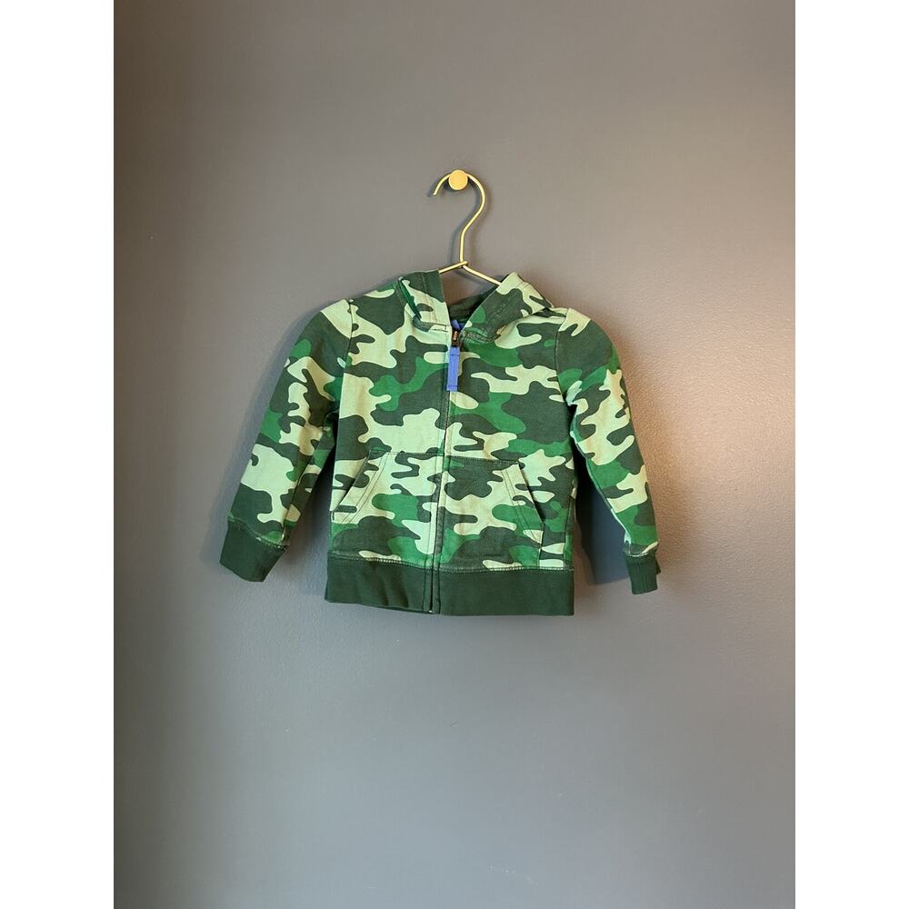 Primary Green Camo Zip Hoodie‎